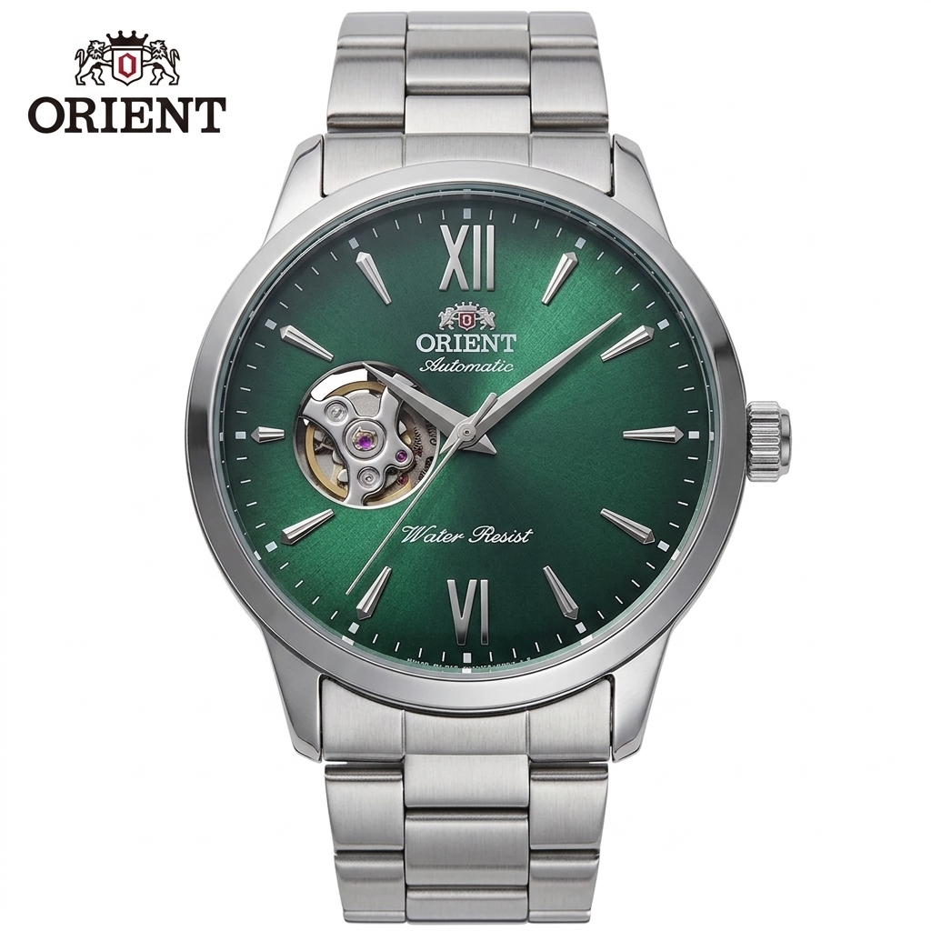 Open Heart Watch - Lüks Orient Erkek 40MM İskelet Otomatik